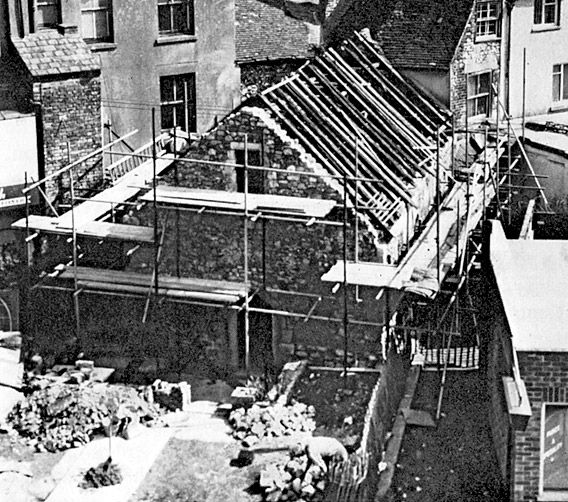 Overhead view of Chapel during restoration