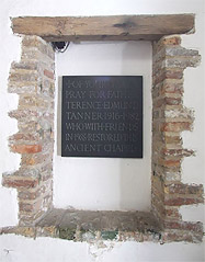Plaque dedicated to Rev T Tanner